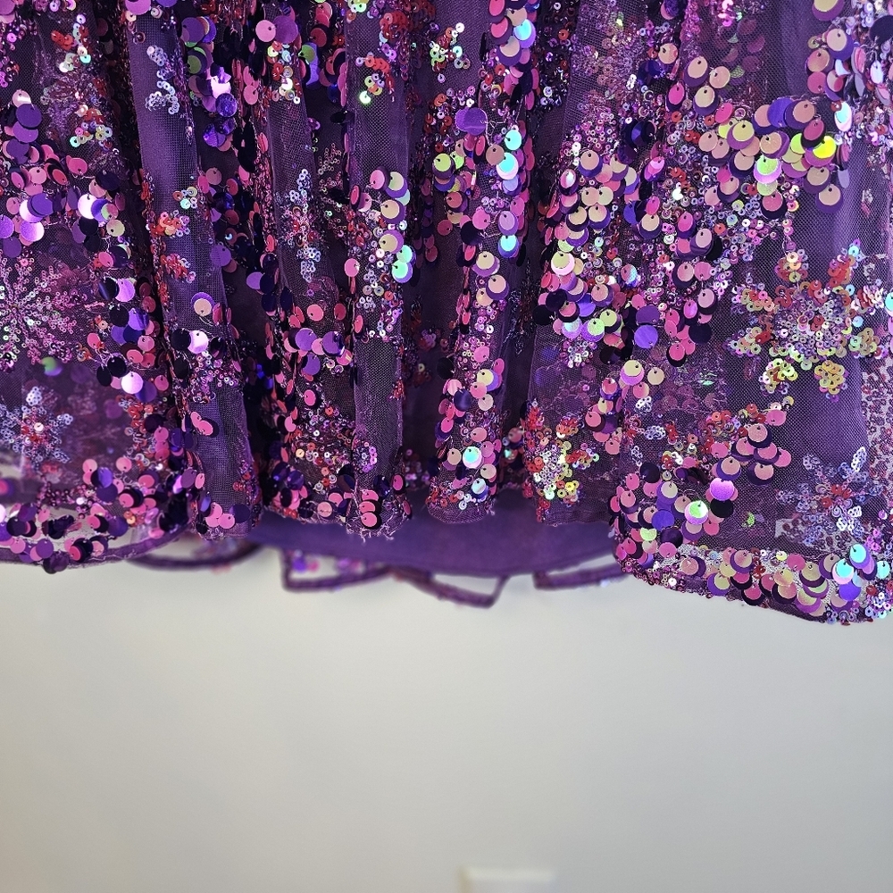 NWT Helsi Anita Strapless Sequin Fit & Flare Violet Dress XL 12-14 - Picture 6 of 13